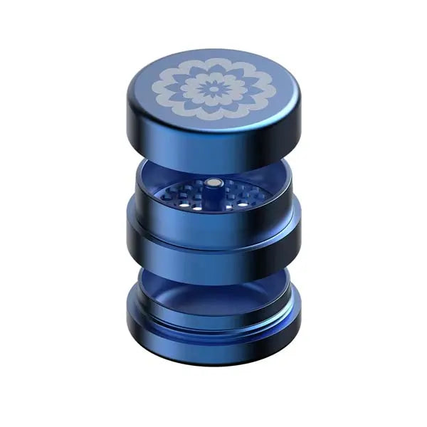 Flower Mill Next Gen 2.5" Aluminium 3 Piece Grinder for Smooth Herb Grinding - blue - pieces