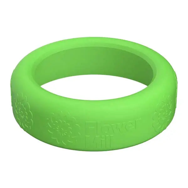Flower Mill 2.5-inch silicone grinder grip sleeve for improved comfort and control - neon green