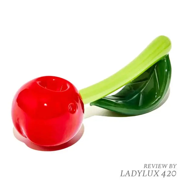 Flower by Edie Parker Cherry Hand Pipe luxury glass smoking accessory - front