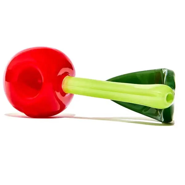 Flower by Edie Parker Cherry Hand Pipe luxury glass smoking accessory - side