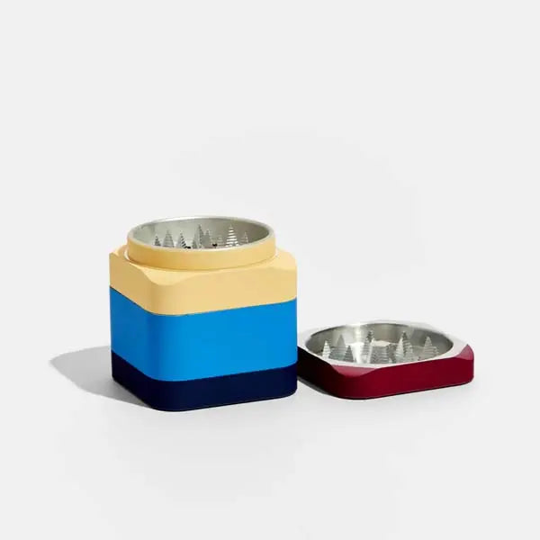 Flower by Edie Parker Colorblock Grinder for herbs and spices, stylish multi-piece grinder - purple multi - open