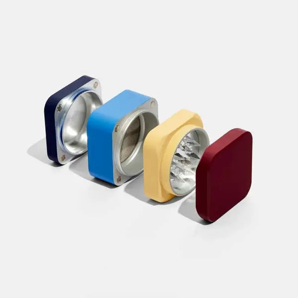 Flower by Edie Parker Colorblock Grinder for herbs and spices, stylish multi-piece grinder - purple multi - open