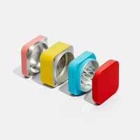 Flower by Edie Parker Colorblock Grinder for herbs and spices, stylish multi-piece grinder - red multi - open