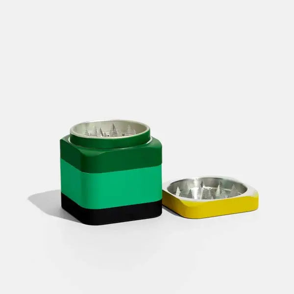 Flower by Edie Parker Colorblock Grinder for herbs and spices, stylish multi-piece grinder - yellow multi - open