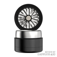 Flower Mill Next Gen Premium 4 Piece 2.0" Stainless Steel Series Mill/Grinder - Black
