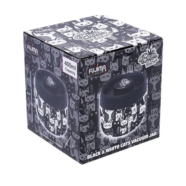 Fujima Dank Tank vacuum glass jar black & white cats – fast shipping Australia-wide - box
