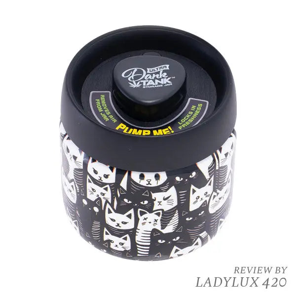 Fujima Dank Tank vacuum glass jar black & white cats – fast shipping Australia-wide