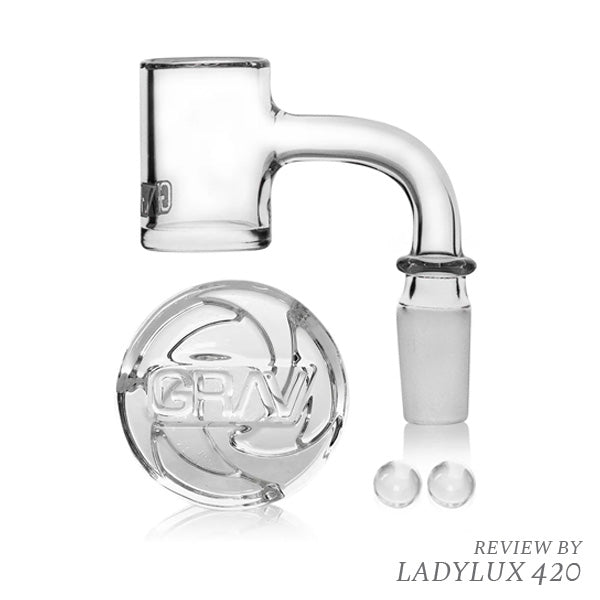 GRAV Seamless Quartz Banger Set - 14mm male 90°