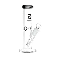 Glass House 7.75" Pinched Straight Tube Bong made from durable borosilicate glass - Black