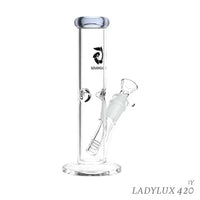 Glass House 7.75" Pinched Straight Tube Bong made from durable borosilicate glass - Navy