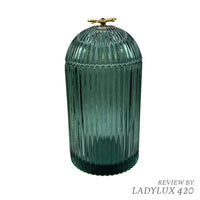 Glass storage bee jar with lid – fast shipping Australia-wide for airtight, stylish storage. Front
