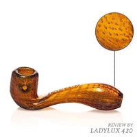 Grav Bubble Trap Mini Classic Sherlock Glass Hand Pipe for Smooth Smoking - amber