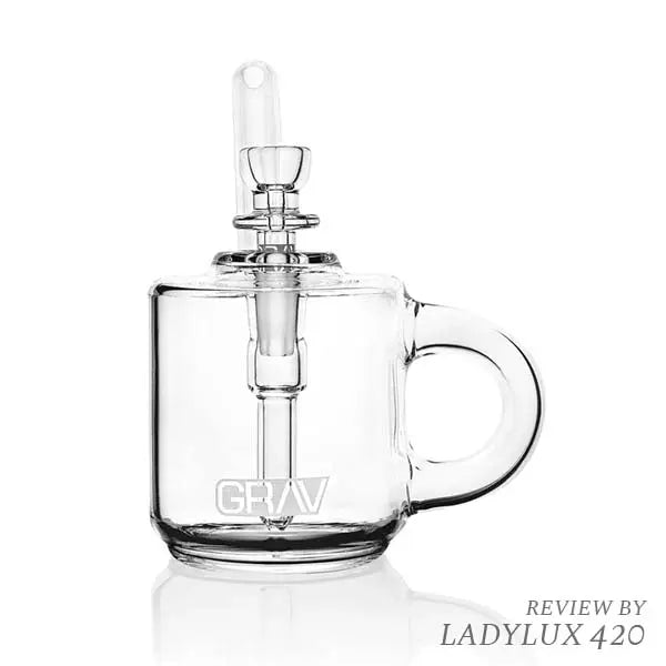 Grav Labs Sip Series pocket coffee mug bubbler clear glass compact water pipe