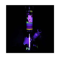 Greetings Feline 10" glass beaker bong with cat design – sturdy and smooth smoking pipe - glow