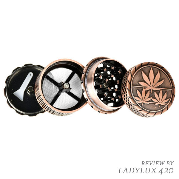 Hemp Leaf 2" Lattice 4pc Magnetised Metal Grinder