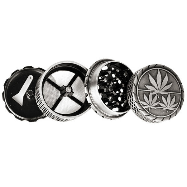 Hemp Leaf 2" Lattice 4pc Magnetised Metal Grinder