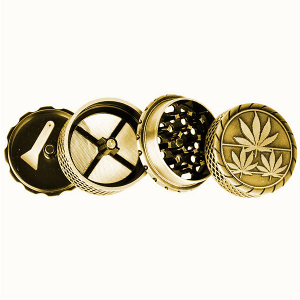 Hemp Leaf 2" Lattice 4pc Magnetised Metal Grinder