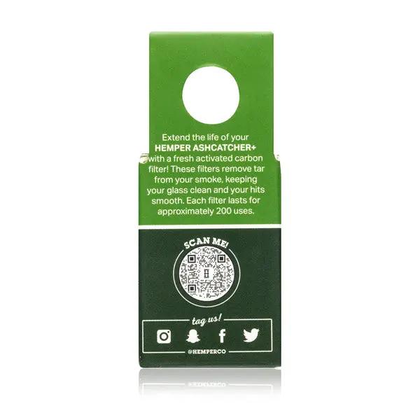 Hemper Ash Catcher Plus replacement activated carbon filter – fast shipping Australia-wide - box back