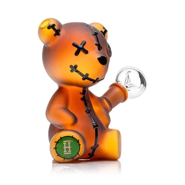 Hemper Scare Bears Teddy Bear Bong novelty glass water pipe for smooth smoking - angle