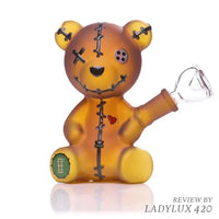 Hemper Scare Bears Teddy Bear Bong novelty glass water pipe for smooth smoking - front