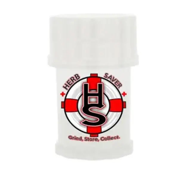 HerbSaver mini 4-piece plastic grinder clear – compact, portable herb grinder with storage compartment