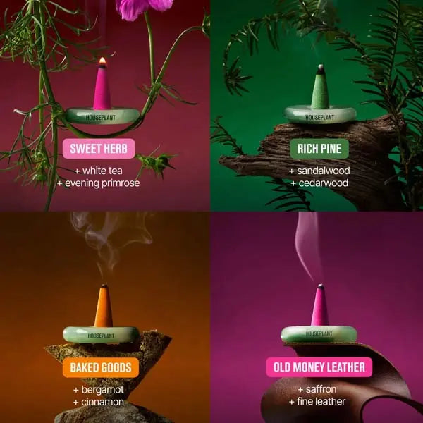 Houseplant by Droplet Droplets Incense Cones – Premium Aromatic Home Fragrance - 4 scents