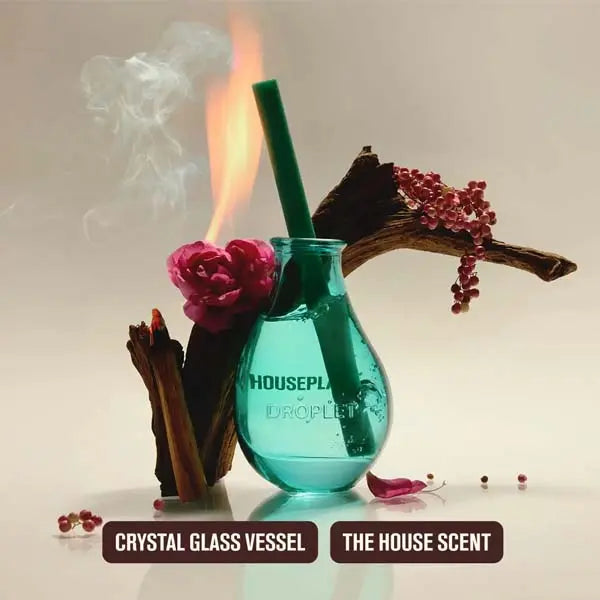 Houseplant by Droplet The House Scent Reed Diffuser – Luxury Home Fragrance - crystal glass