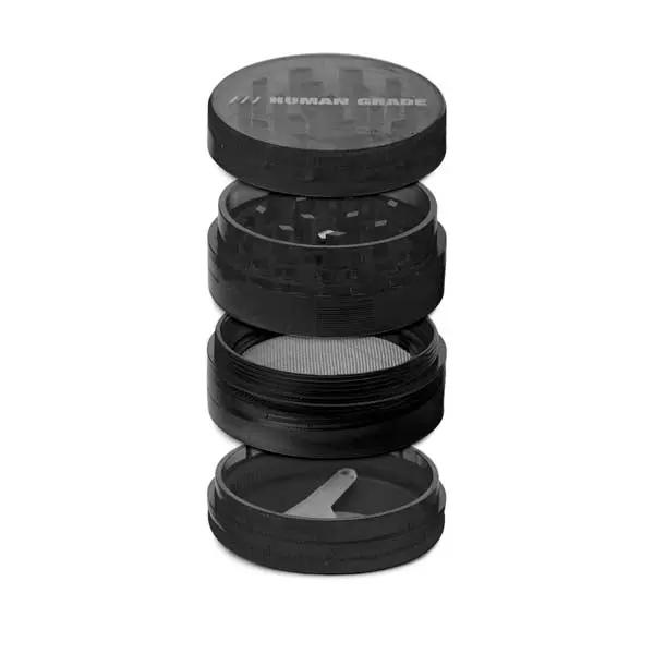 Human Grade 2" 4 Piece Plastic Herb Grinder – fast shipping Australia-wide - black