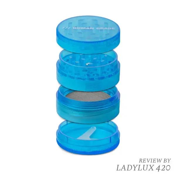 Human Grade 2" 4 Piece Plastic Herb Grinder – fast shipping Australia-wide - blue