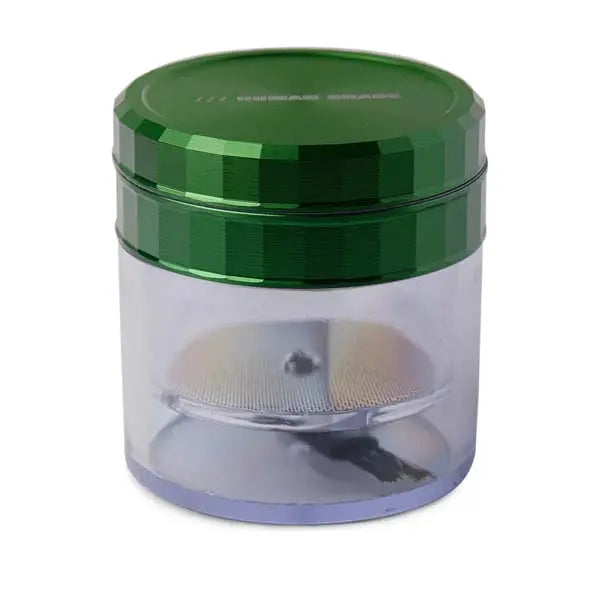 Human Grade 2.5 inch aluminum storage grinder Model 1A – sleek, durable herb grinder - green