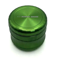 Human Grade 2.5" 4-Piece Aluminium Grinder – Durable Metal Herb Mill for Smooth Grinding - green hero