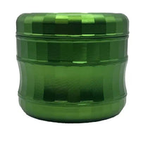 Human Grade 2.5" 4-Piece Aluminium Grinder – Durable Metal Herb Mill for Smooth Grinding - green side