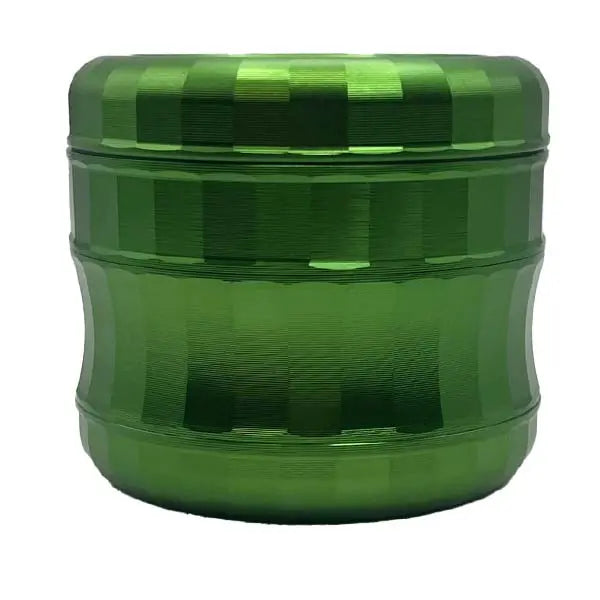 Human Grade 2.5" 4-Piece Aluminium Grinder – Durable Metal Herb Mill for Smooth Grinding - green side
