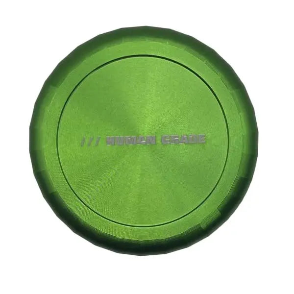 Human Grade 2.5" 4-Piece Aluminium Grinder – Durable Metal Herb Mill for Smooth Grinding - green top
