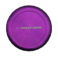 Human Grade 2.5" 4-Piece Aluminium Grinder – Durable Metal Herb Mill for Smooth Grinding - purple top