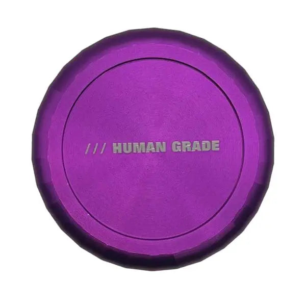 Human Grade 2.5" 4-Piece Aluminium Grinder – Durable Metal Herb Mill for Smooth Grinding - purple top