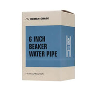 Human Grade 6 inch mini beaker bong, compact glass water pipe for smooth hits - box