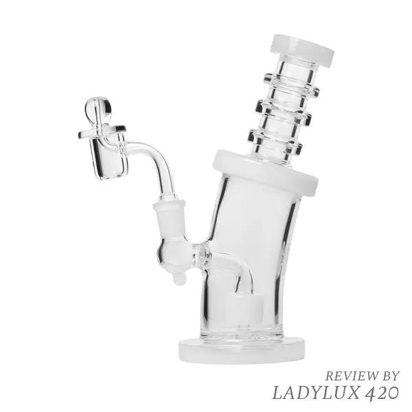 Human Grade 8" Bent Neck Dab Rig White Accents – Fast Shipping Australia-Wide