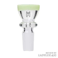 Human grade pastel accent cup flower bowl, colorful glass smoking accessory - green