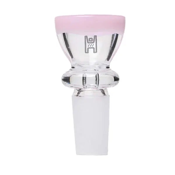 Human grade pastel accent cup flower bowl, colorful glass smoking accessory - pink
