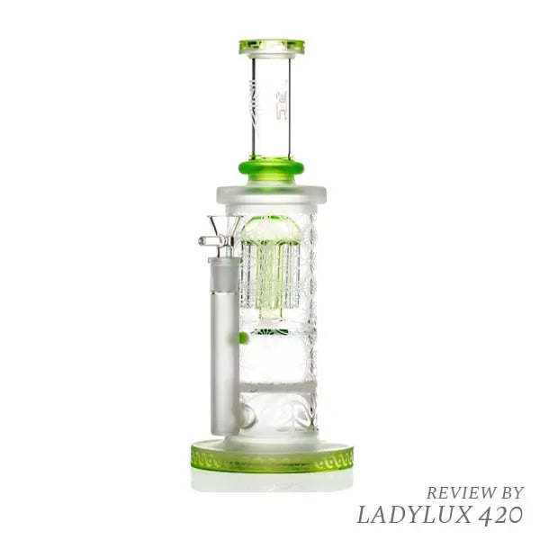 Sacred Straight Sandblasted Bong Matrix Green – Human Grade glass, discreet shipping - hero