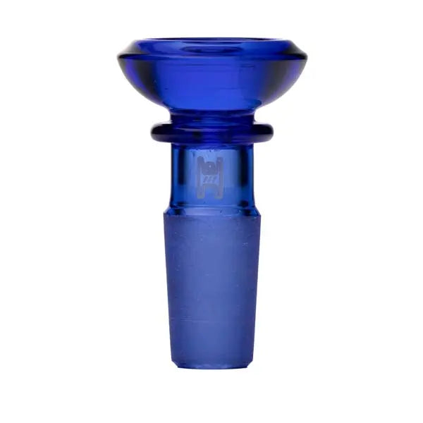 Human Grade Saucer Flower Bowl for smoking, premium glass accessory - blue