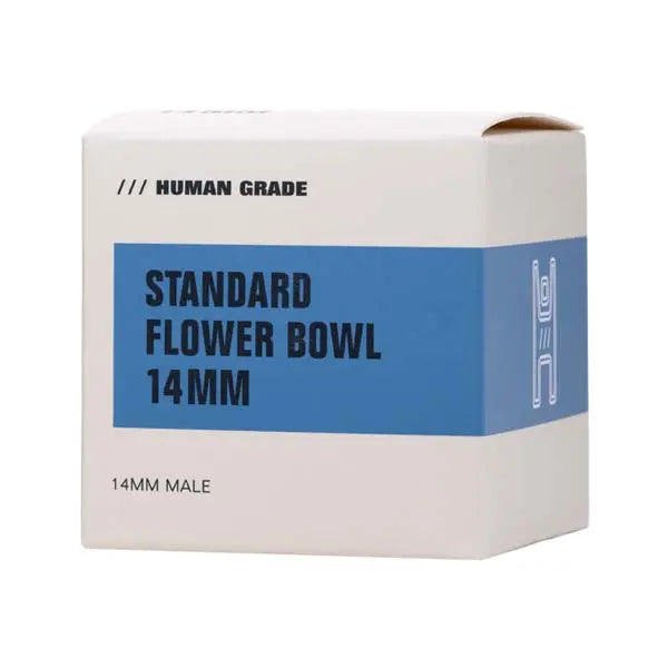 Human Grade clear glass flower bowl with handle for smooth airflow and easy grip - box