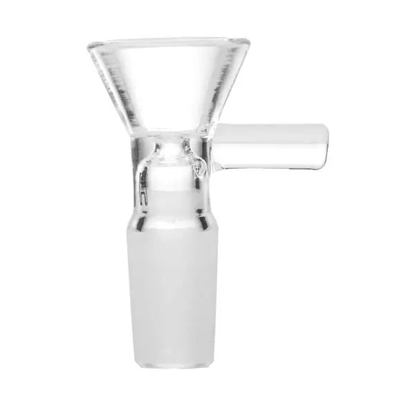 Human Grade clear glass flower bowl with handle for smooth airflow and easy grip - right