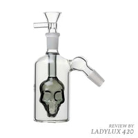 Human Grade “The Skull” 14mm 45° ash catcher glass smoking accessory - smoke