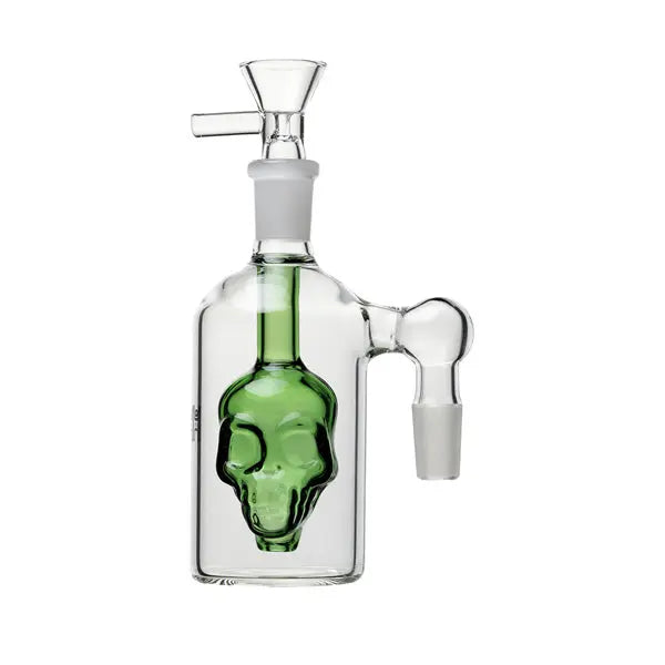 Human Grade The Skull green ash catcher 14mm 90 degree glass