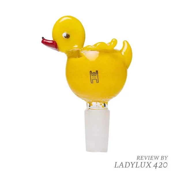 Human grade yellow duck flower bowl 14mm glass smoking accessory