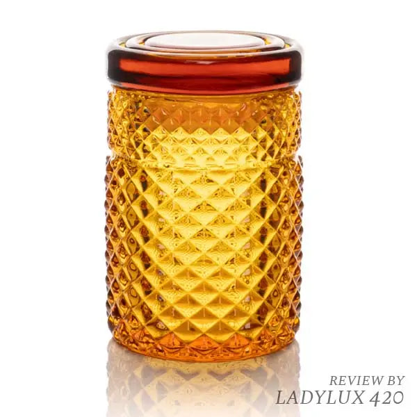 Jane West 20's Collection Storage Jar – sleek stash jar for herbs or accessories - amber