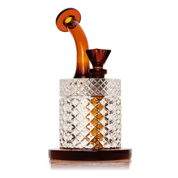 Jane West 20's Collection Bubbler – Elegant Glass Water Pipe for Smooth Smoking Experience - amber