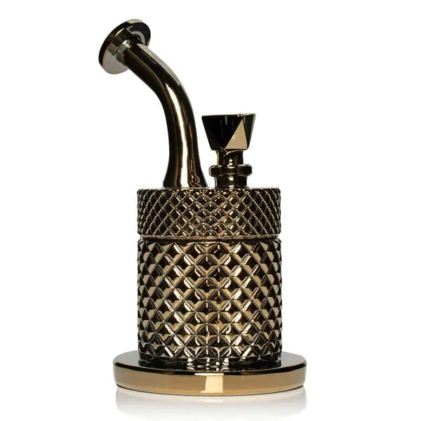 Jane West 20's Collection Bubbler – Elegant Glass Water Pipe for Smooth Smoking Experience - gold